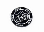 Re-Roll Black & White token compatible with Blood Bowl