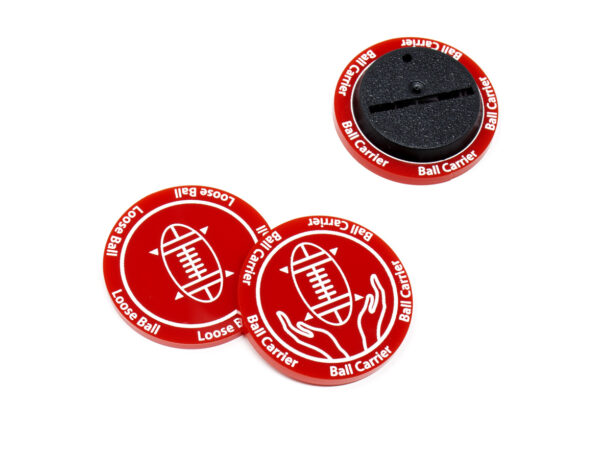 Loose Ball/Ball Carrier token (Red) compatible with Blood Bowl