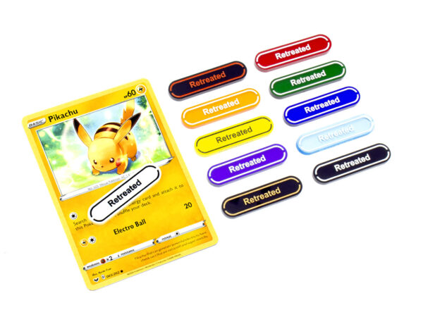 Retreated reminder tokens compatible with Pokemon TCG