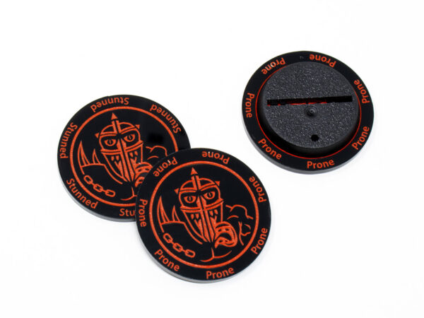 Bloodspawn Prone / Stunned Black & Red token compatible with Blood Bowl