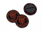 Treeman Prone / Stunned Black & Red token compatible with Blood Bowl