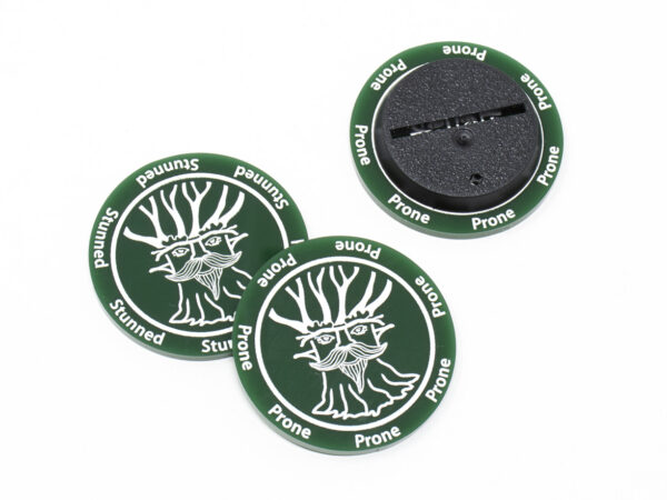 Treeman Prone / Stunned Dark Green token compatible with Blood Bowl