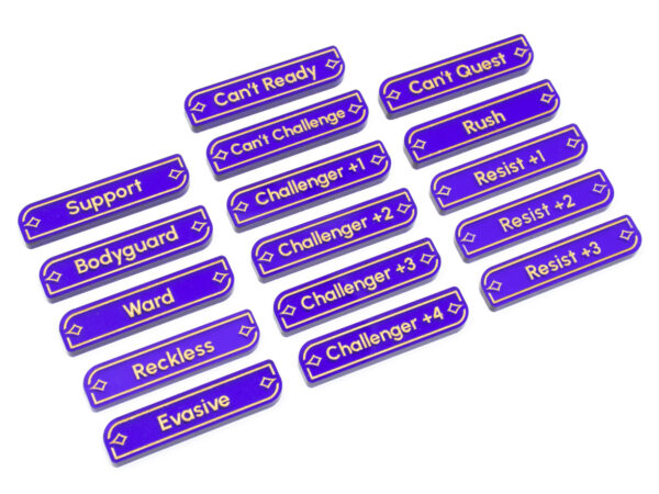 LaserGamings Lorcana TCG compatible keywords (purple tint) token set