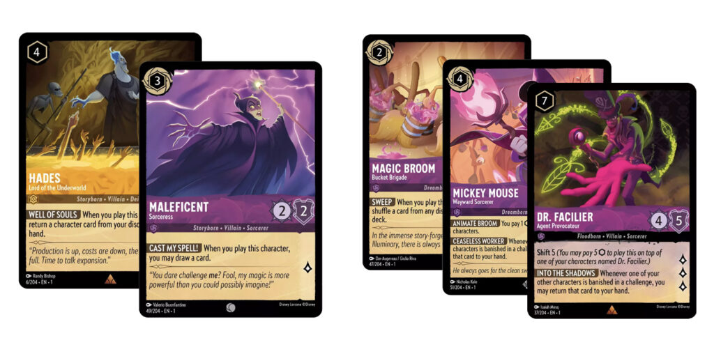 Lorcana Starter Amethyst/Amber deck characters