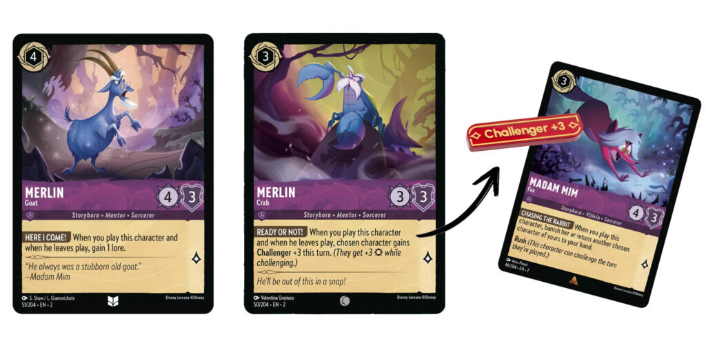 Lorcana TCG Rise of the Floodborn Spoilers Merlin Goat & Crab