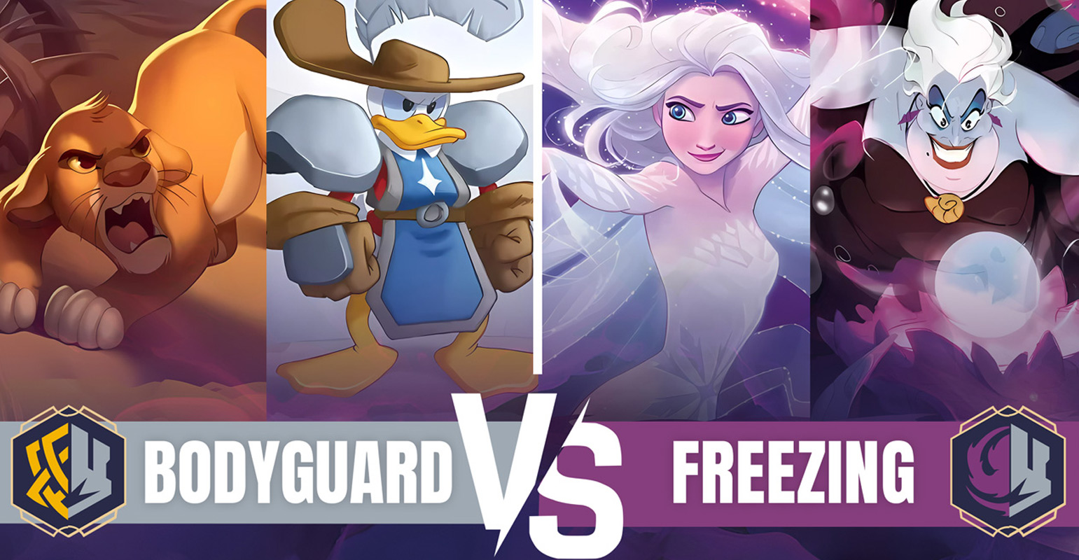 LaserGaming Lorcana Bodyguard VS Freezing gameplay decklists banner