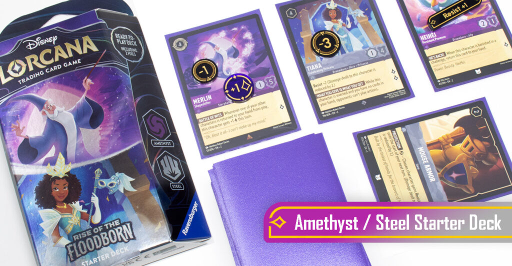 Lorcana Rise Of The Floodborn Amethyst/Steel Starter deck banner