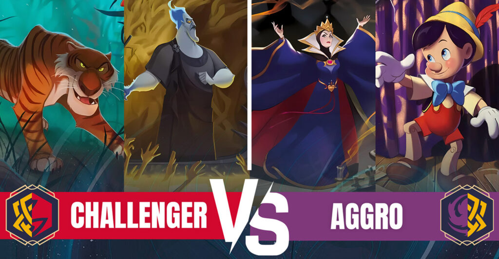 LaserGaming Lorcana Challenger VS Aggro gameplay decklists banner