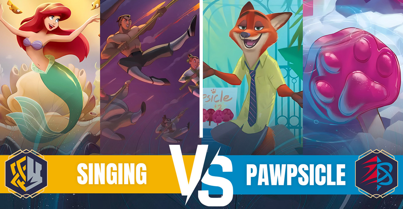 LaserGaming Lorcana Singing VS Pawpsicle gameplay decklists banner