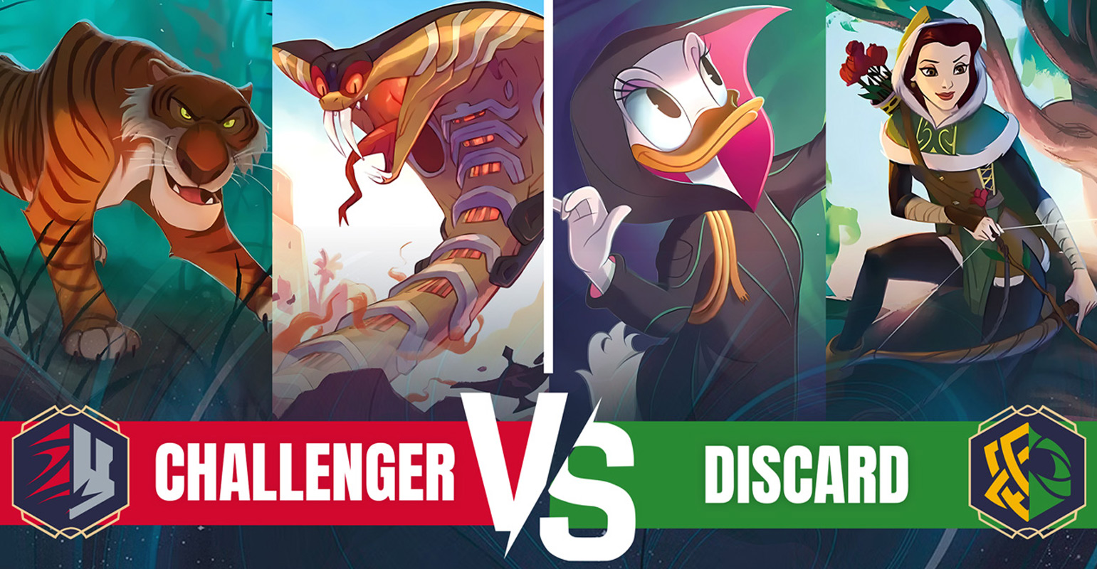 LaserGaming Lorcana Challenger VS Discard gameplay decklists banner