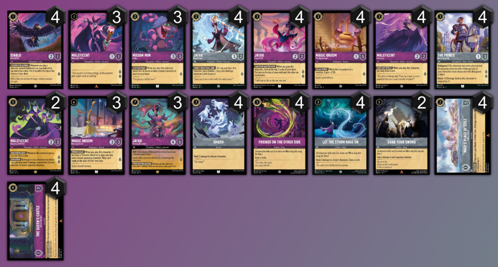 LaserGaming Lorcana Gameplay series Sorcerer (Amethyst/Steel) decklist