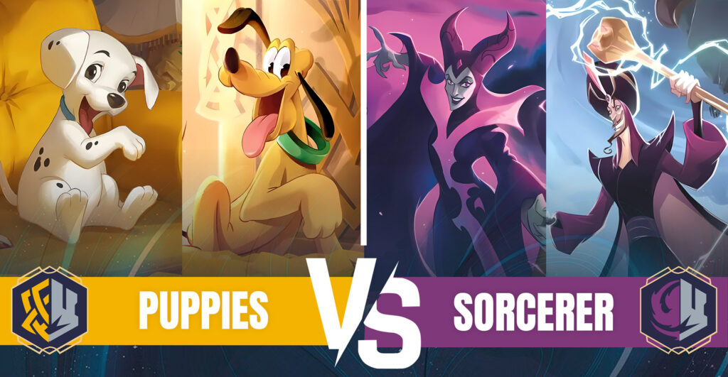 LaserGaming Lorcana Puppies VS Sorcerer gameplay decklists banner