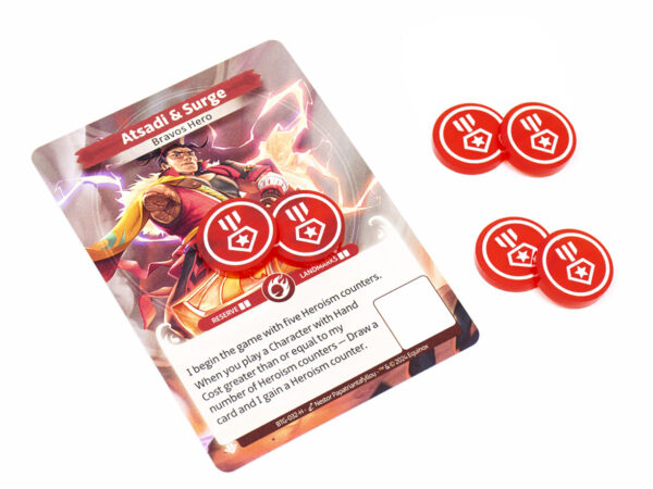 Heroism marker tokens compatible with Altered TCG