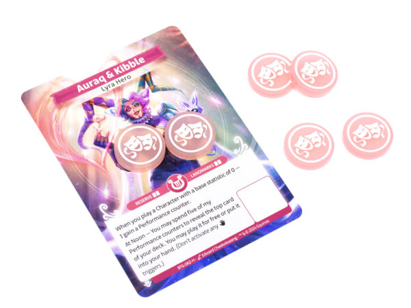 Performance marker tokens compatible with Altered TCG