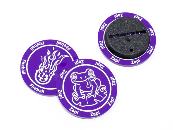 Wizard Fireball / Zap! Purple token compatible with Blood Bowl