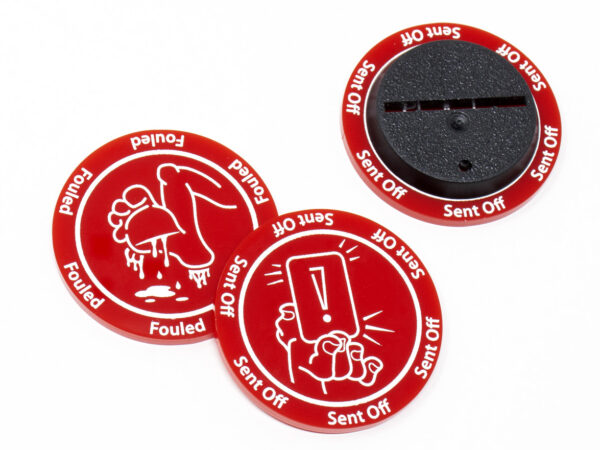 Fouled / Sent Off Red token compatible with Blood Bowl