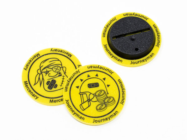 Journeyman / Mercenary Yellow token compatible with Blood Bowl