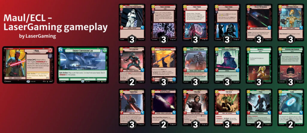 LaserGaming Unlimited Maul Command decklist