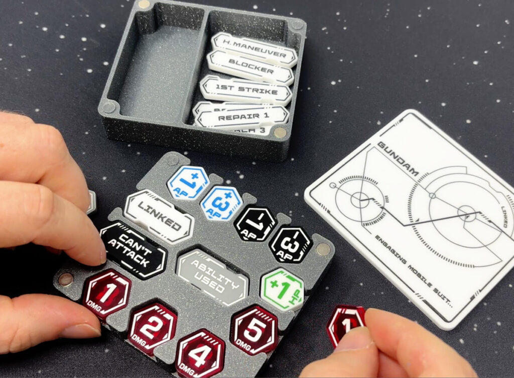 Gundam TCG token storage box (Video) by LaserGaming