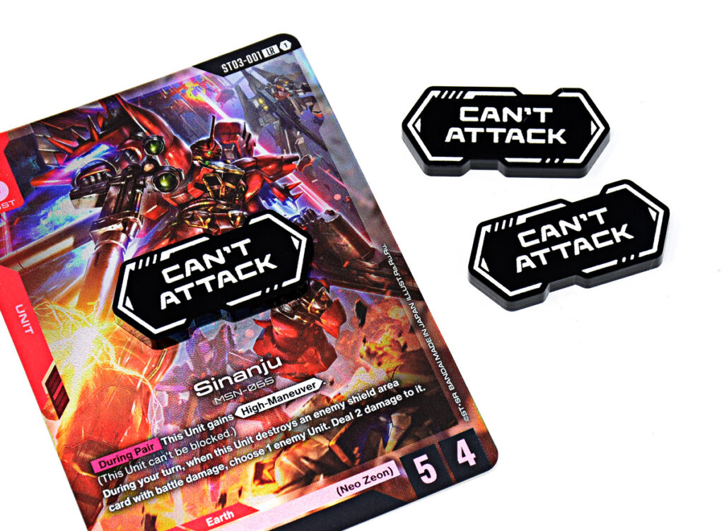 Can't Attack Reminder token compatible with Gundam TCG by LaserGaming