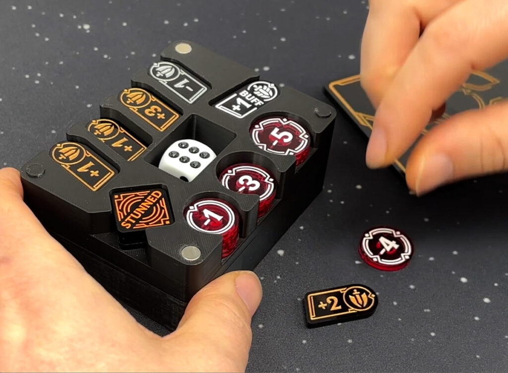 Card and tabletop gaming tokens & accessories 5 Riftbound TCG token storage box (with Damage) by LaserGaming