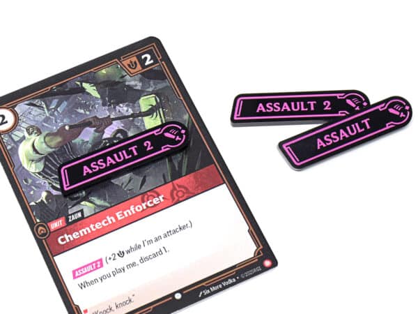 Riftbound compatible acrylic assault keyword tokens by LaserGaming