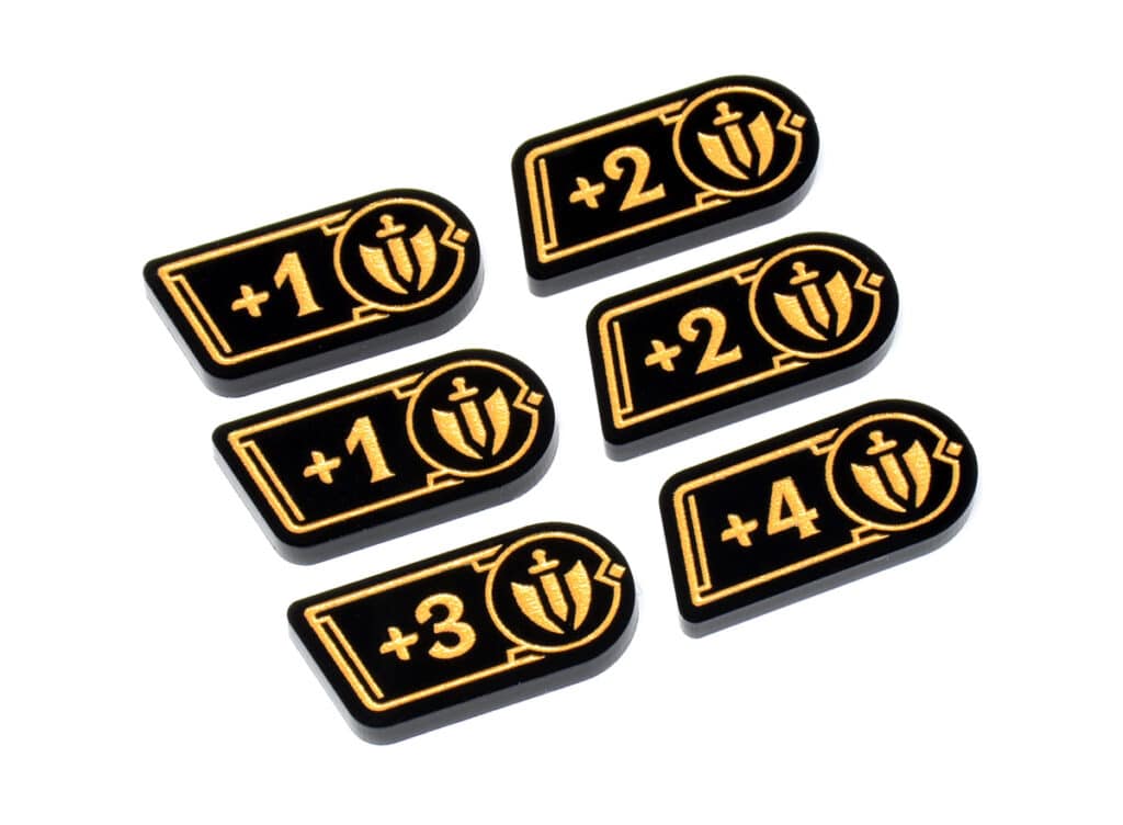 Card and tabletop gaming tokens & accessories 16 Riftbound compatible acrylic Might modifier token set by LaserGaming