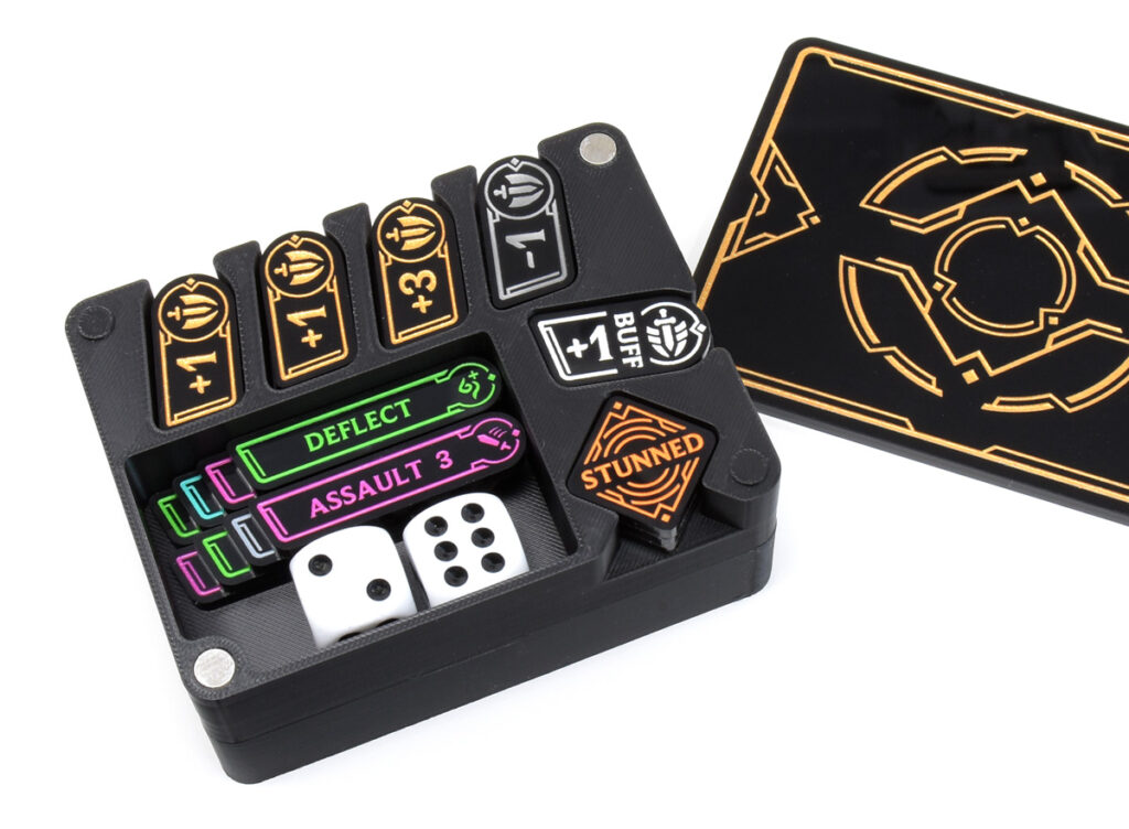 Card and tabletop gaming tokens & accessories 6 Riftbound TCG token storage box by LaserGaming