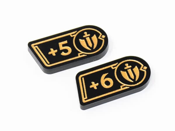 Riftbound compatible acrylic 5/6 Might modifier token set by LaserGaming