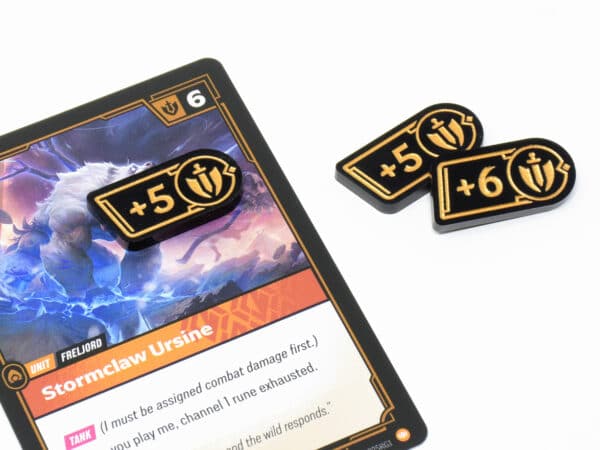 Riftbound compatible acrylic 5/6 Might modifier token set by LaserGaming