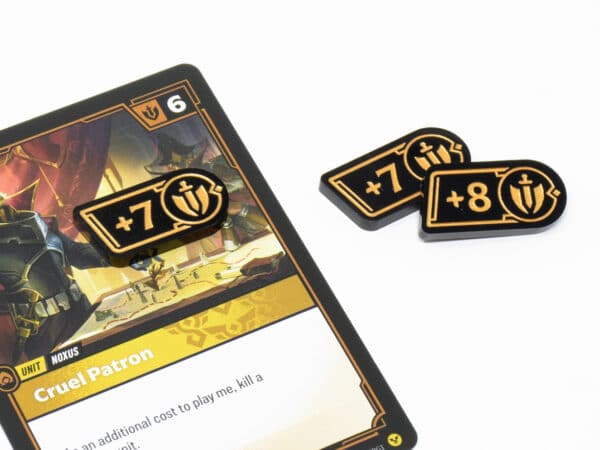 Riftbound compatible acrylic 7/8 Might modifier token set by LaserGaming